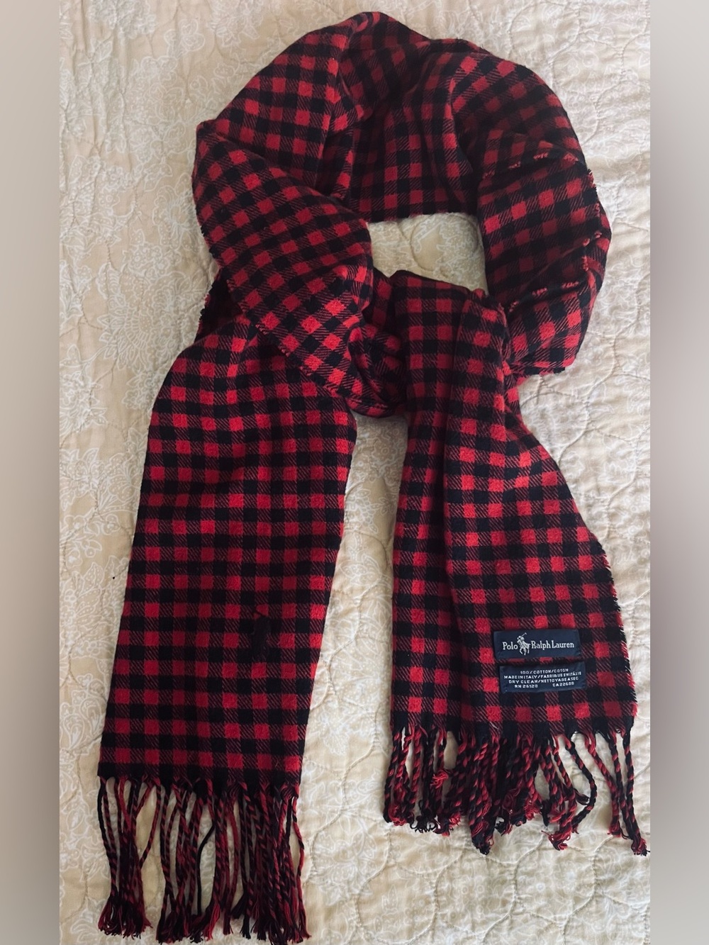 Polo Ralph Lauren scarf made in Italy & 💯 % COTTON. Excellent